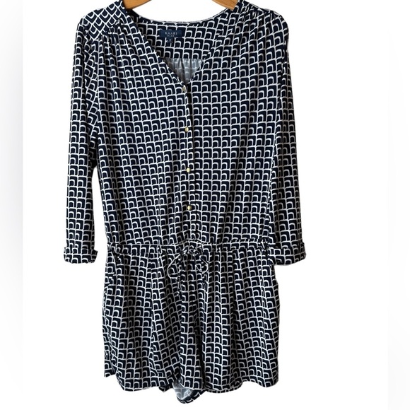 Karri Blue Romper Women’s Size Medium Navy cinch waist - Picture 1 of 6